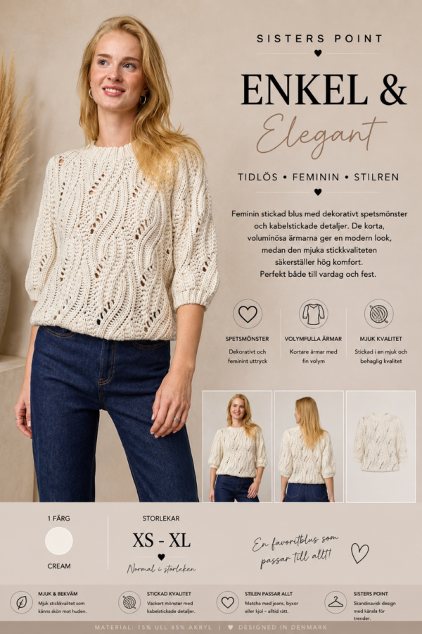 ✨ LENORA STICKAD BLUS FRÅN SISTERS POINT – ROMANTISK, MJUK & HELT UNDERBAR ✨