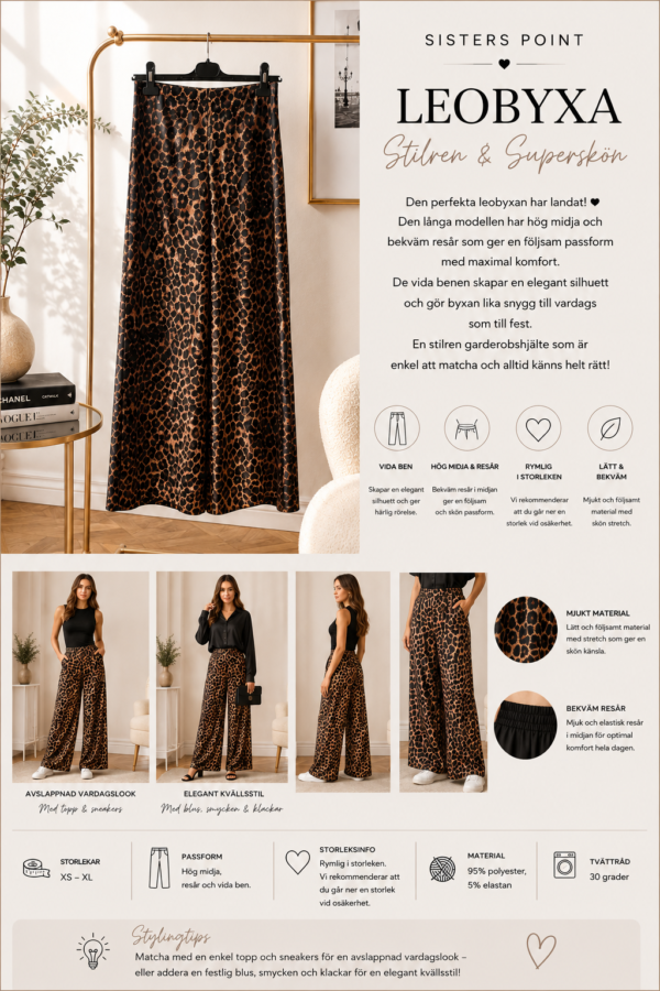 ✨ SISTERS POINT BYXA – LEOPRINT, ELEGANT & SUPERSKÖN ✨