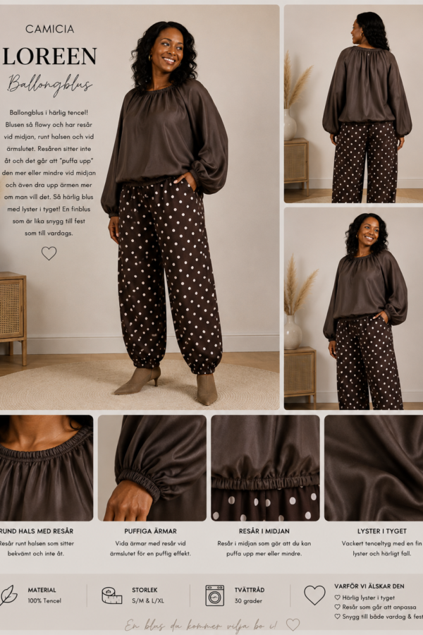 ✨ LOREEN BLUS FRÅN CAMICIA – FLOWY, GLANSIG & FULL AV VOLYM ✨