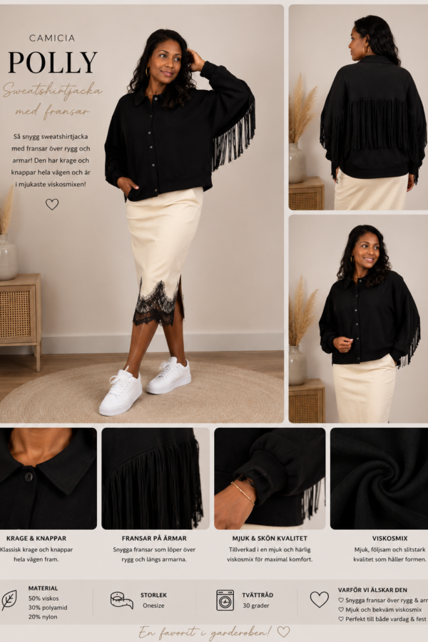 ✨ POLLY JACKA FRÅN CAMICIA – MJUK, COOL & FULL AV FRANSAR ✨