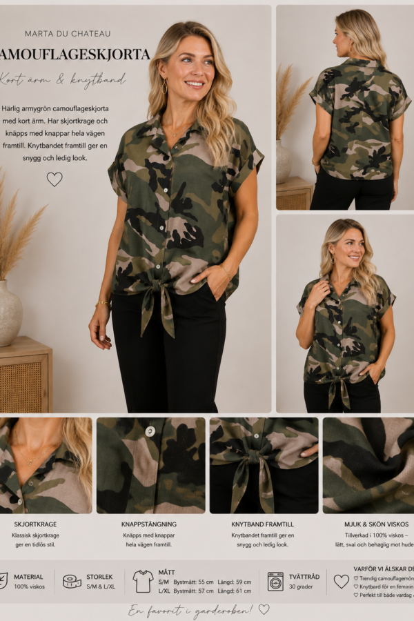 ✨ CAMOUFLAGESKJORTA FRÅN MARTA DU CHATEAU – COOL, LUFTIG & LÄTTBUREN ✨