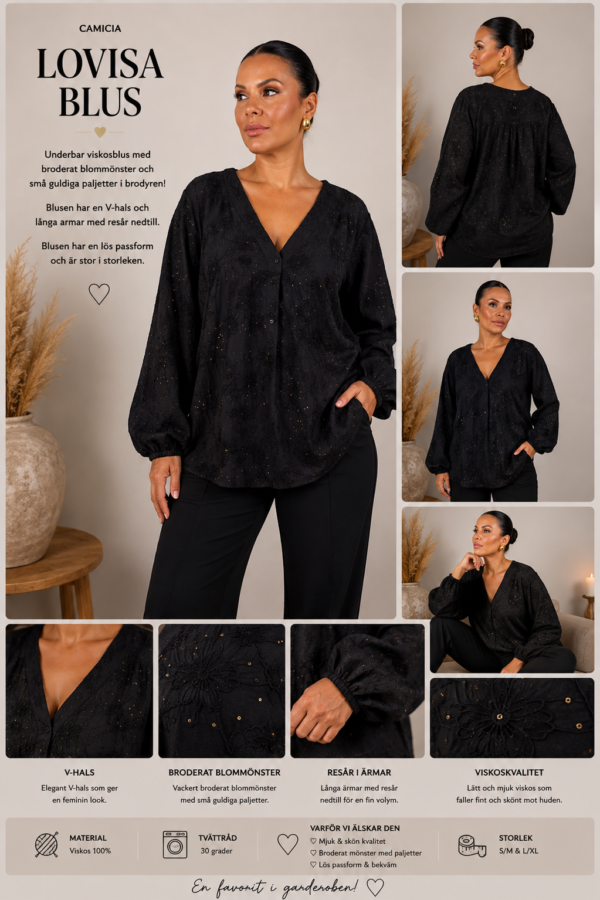 ✨ LOVISA BLUS FRÅN CAMICIA – BRODERAD, LUFTIG & FULL AV GLIMMER ✨