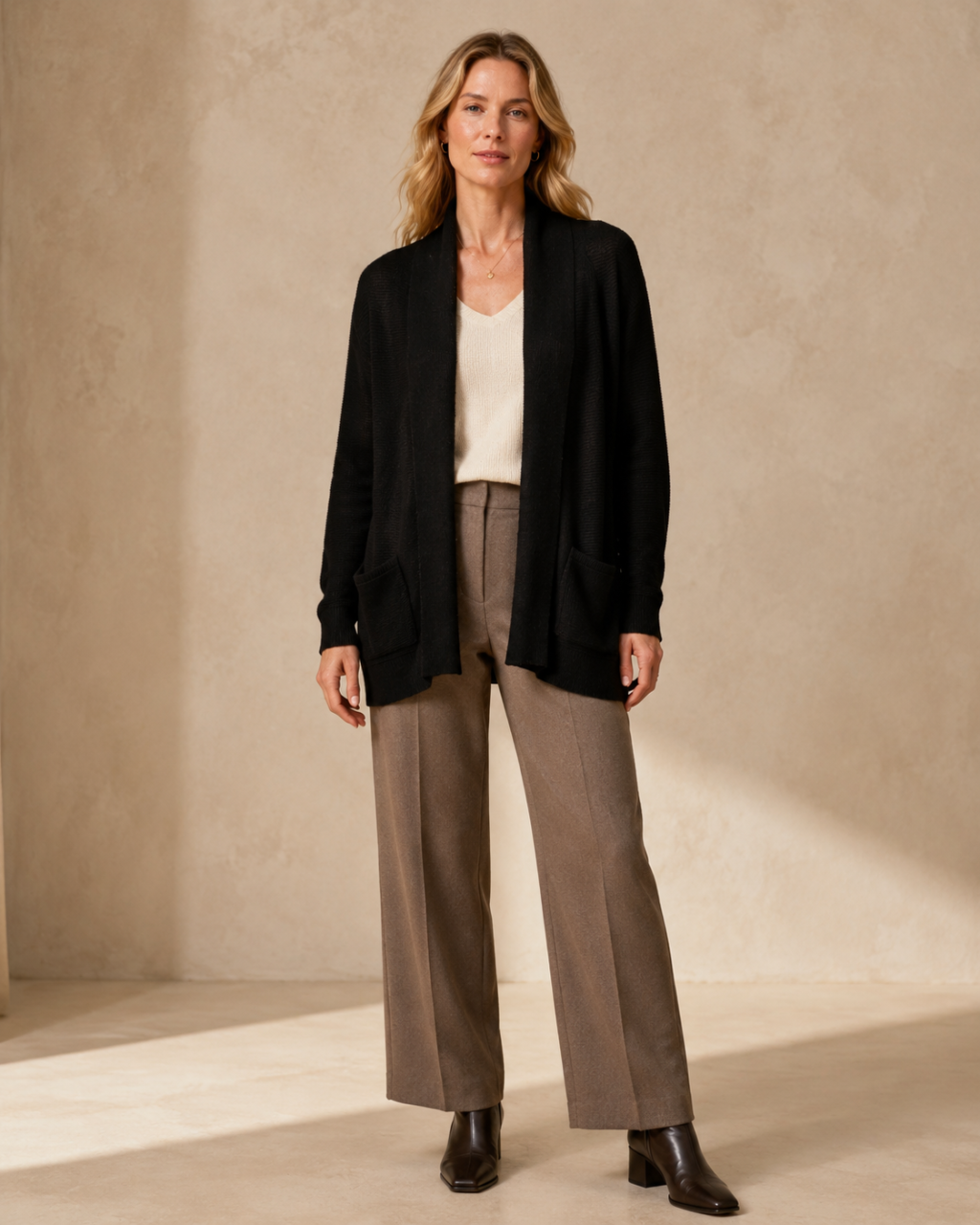 ✨ SVART STICKAD CARDIGAN FRÅN ZABAIONE – MJUK, TIDLÖS & LÄTTMATCHAD ✨