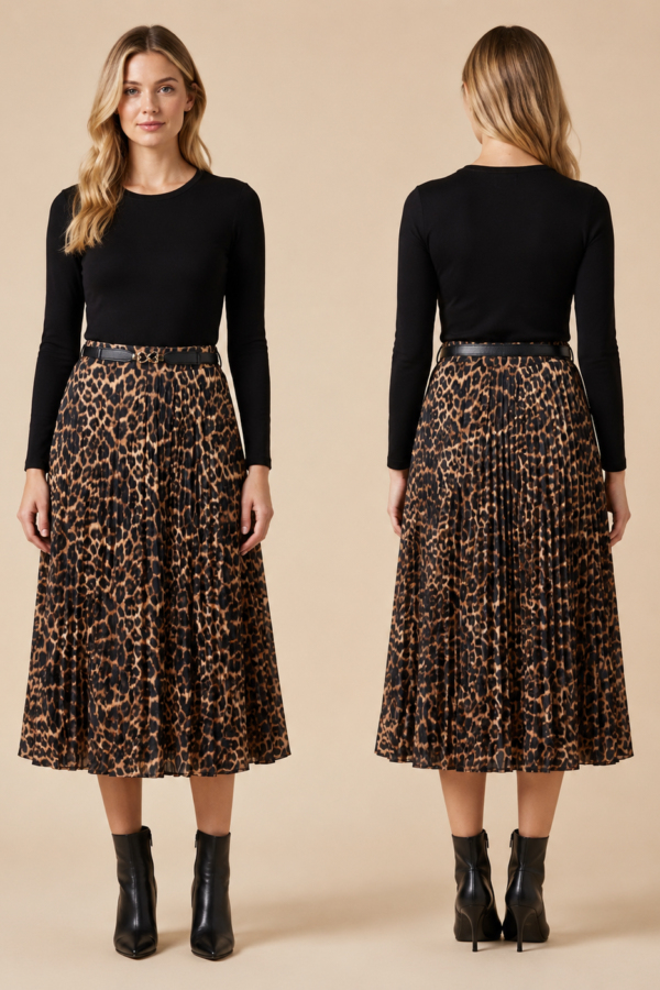 ✨ LEOPARDMÖNSTRAD PLISSÉKJOL FRÅN ZABAIONE – ELEGANT, FEMININ & TRENDIG ✨