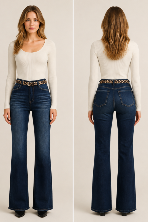 💙 Mörkblå utsvängda jeans från Zabaione