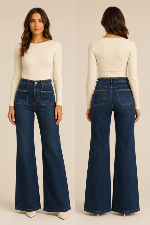 💙 Mörkblå jeans med vida ben från Zabaione