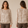 ✨ Blus i ljus taupe med silvertrådar från Caramell Fashion (EJ BYTE,RETURRÄTT)
