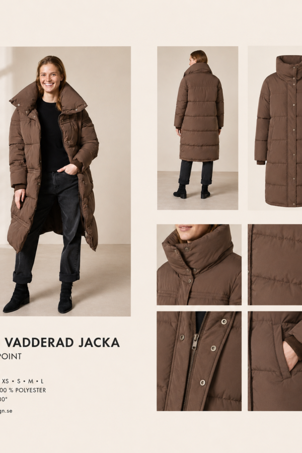 ✨ LÅNG VADDERAD JACKA FRÅN SISTERS POINT – VARM, MODERN & STILREN ✨