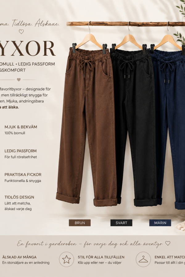 ✨ Rak favoritbyxa – mjuk, stilren och bekväm ✨