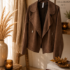🖤 Caramell Fashion – chokladbrun jacka/kavaj  i fuskmocka 🖤