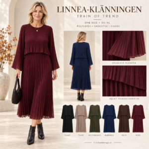 🍷 Linnea-klänningen är tillbaka – höstens eleganta favorit! ✨(EJ BYTE/RETURRÄTT)