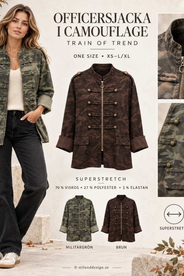 🪖 Officer Chic – tuff camouflagejacka från Train of Trend