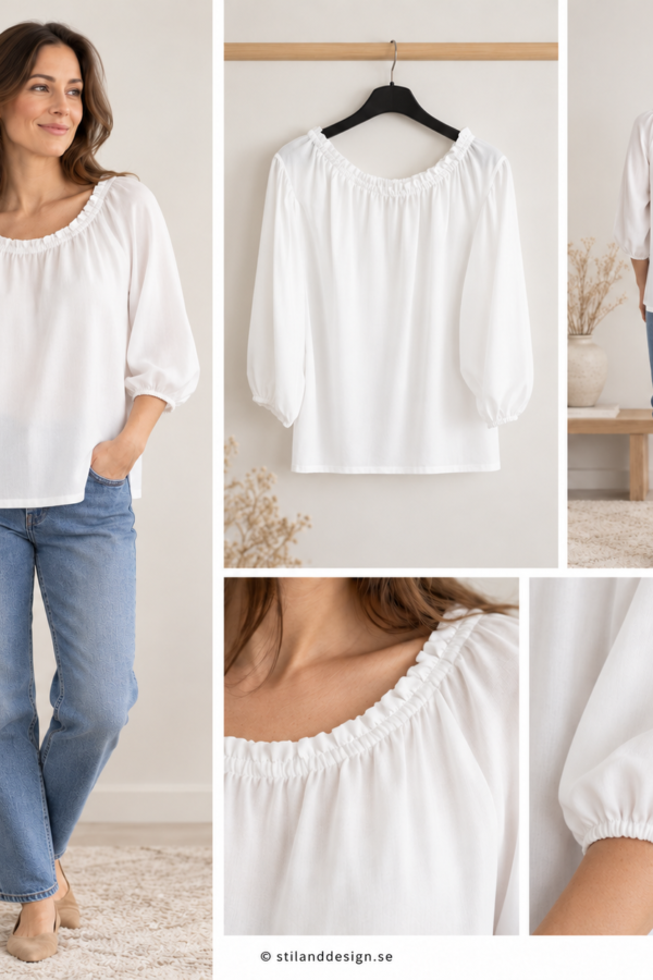 Fin vit blus i härlig mjuk tencel