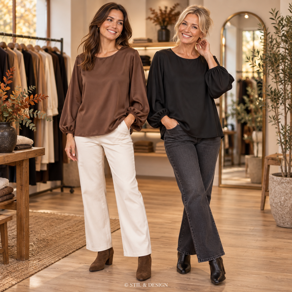 🤎 Elegant blus med ballongärmar från Train of Trend