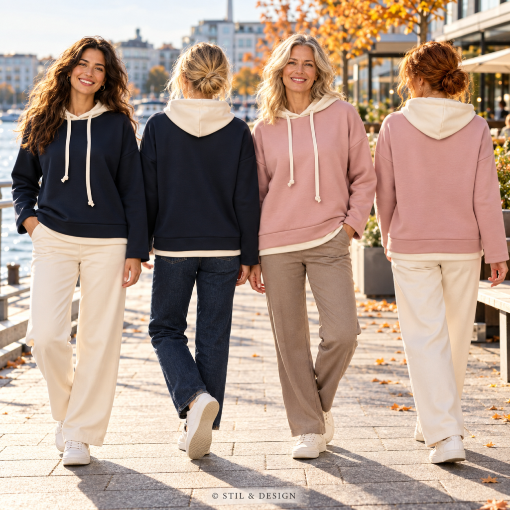 đ©· Sportig sweatshirt med kontrastluva frĂ„n Zabaione (EJ BYTE/RETURRĂTT)