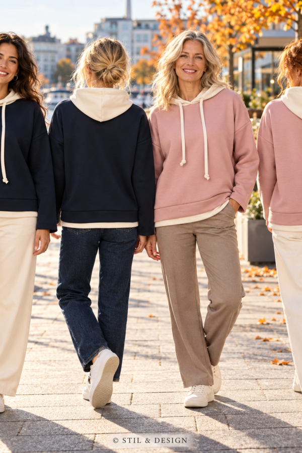 🩷 Sportig sweatshirt med kontrastluva från Zabaione (EJ BYTE/RETURRÄTT)