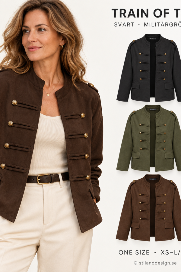 🖤 Militärinspirerad jacka i mockalook från Train of Trend