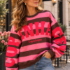 Härlig och cool sweatshirt med Copenhagen tryck med brun rand och rosa text