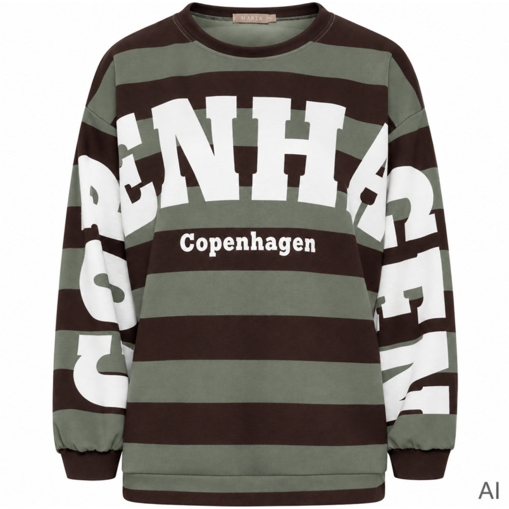 Copenhagen tröja randig i moro/military