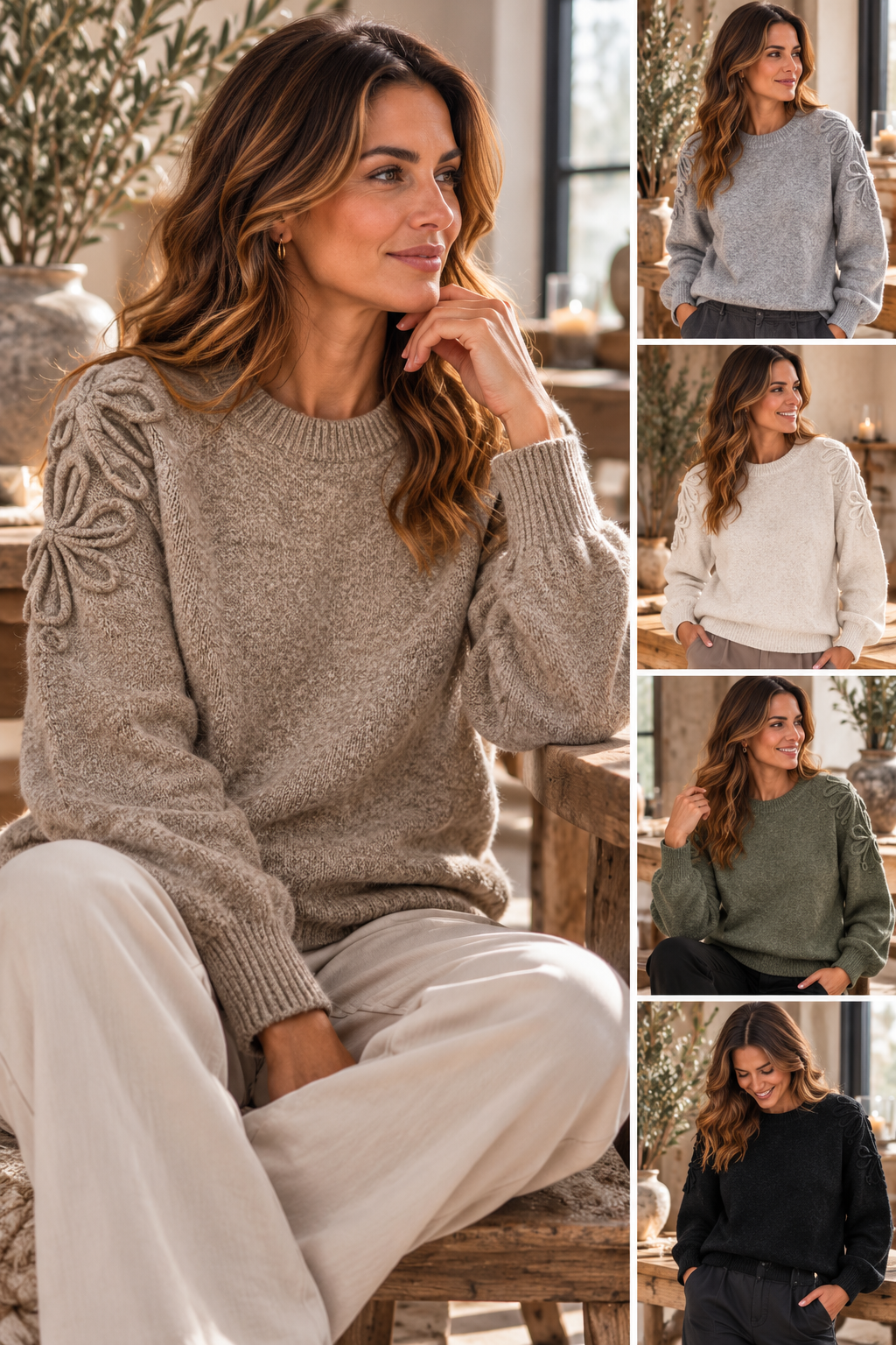 🧶 Soft Elegance – stickad tröja med exklusiva ärmdetaljer ✨