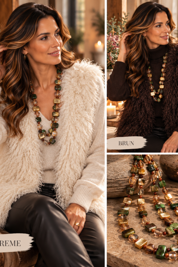 🤎 Fluffy Luxe – pälsväst från Zabaione
